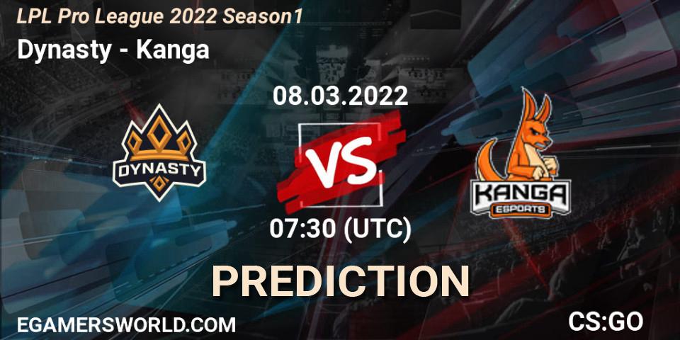 Dynasty - Kanga: Maç tahminleri. 09.03.2022 at 07:30, Counter-Strike (CS2), LPL Pro League 2022 Season 1