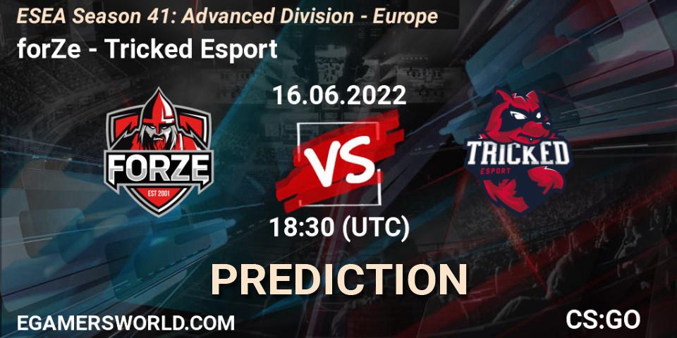 forZe - Tricked Esport: Maç tahminleri. 16.06.22, CS2 (CS:GO), ESEA Season 41: Advanced Division - Europe