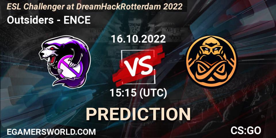 Outsiders - ENCE: Maç tahminleri. 16.10.22, CS2 (CS:GO), ESL Challenger at DreamHack Rotterdam 2022