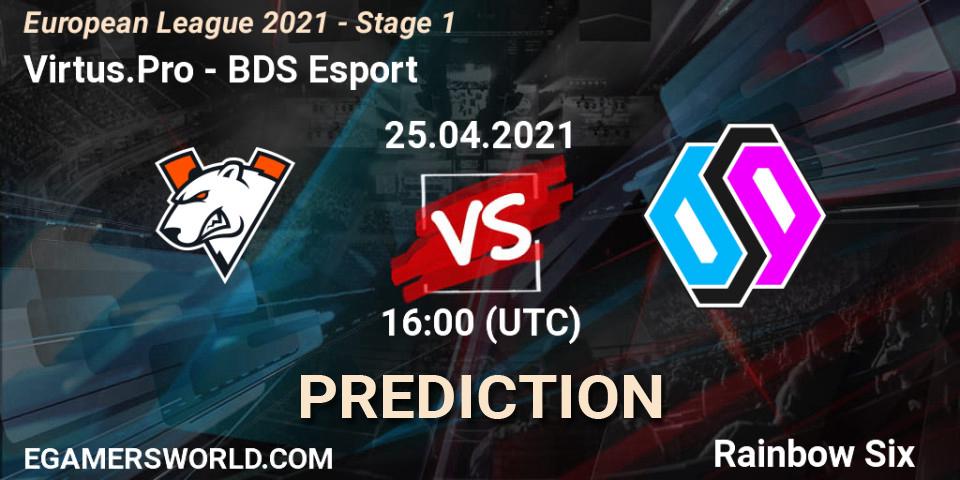 Virtus.Pro - BDS Esport: Maç tahminleri. 25.04.2021 at 16:30, Rainbow Six, European League 2021 - Stage 1