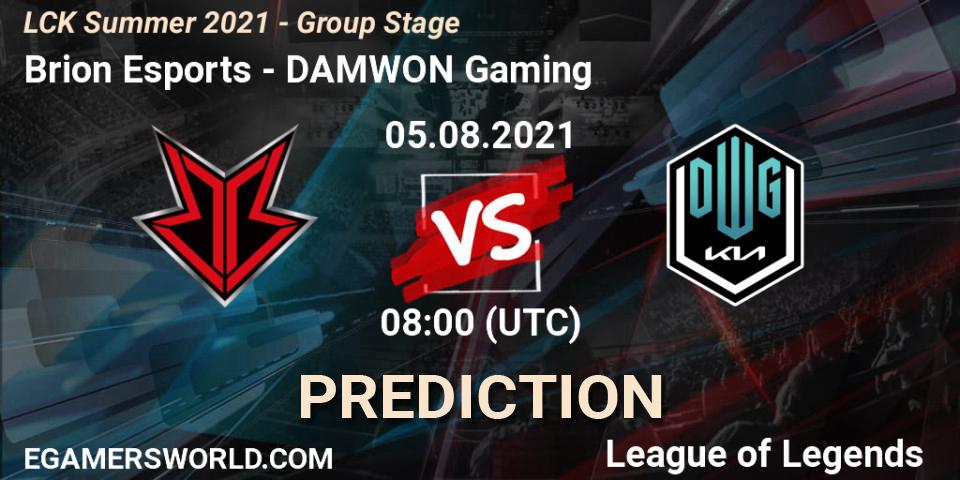 Brion Esports - DAMWON Gaming: Maç tahminleri. 05.08.21, LoL, LCK Summer 2021 - Group Stage
