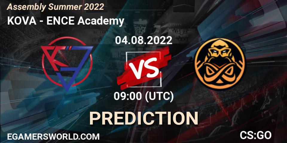 KOVA - ENCE Academy: Maç tahminleri. 04.08.2022 at 09:00, Counter-Strike (CS2), Assembly Summer 2022