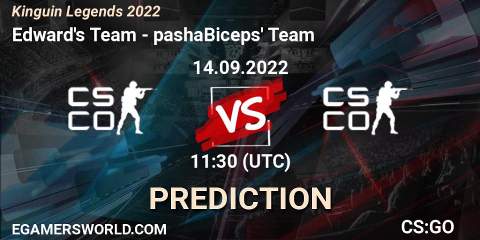 Edward's Team - pashaBiceps' Team: Maç tahminleri. 14.09.2022 at 11:30, Counter-Strike (CS2), Kinguin Legends 2022