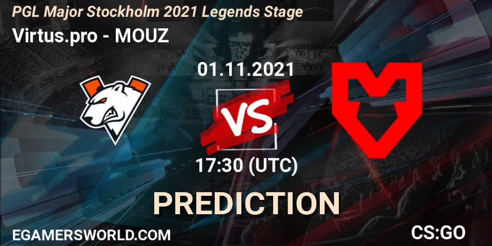 Virtus.pro - MOUZ: Maç tahminleri. 01.11.21, CS2 (CS:GO), PGL Major Stockholm 2021 Legends Stage