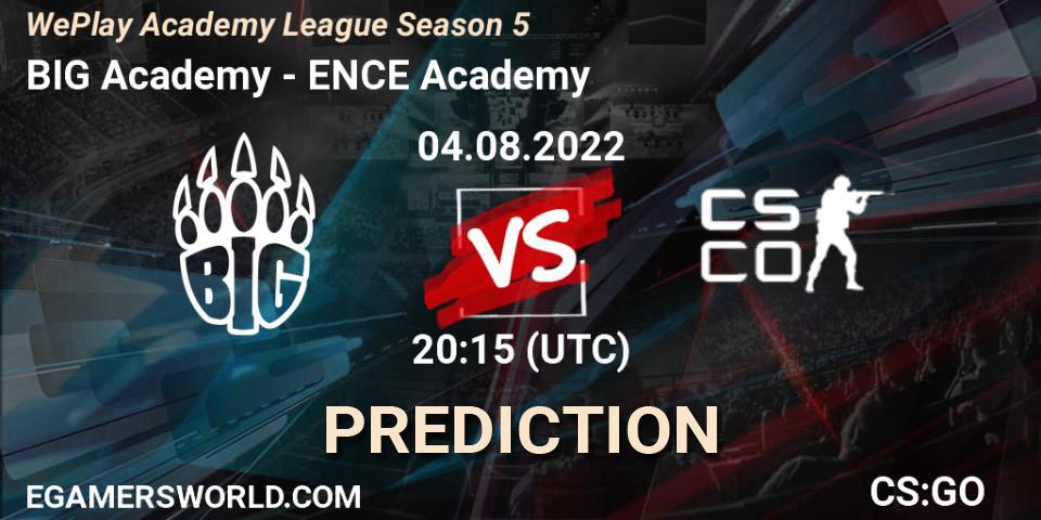 BIG Academy - ENCE Academy: Maç tahminleri. 04.08.2022 at 20:15, Counter-Strike (CS2), WePlay Academy League Season 5