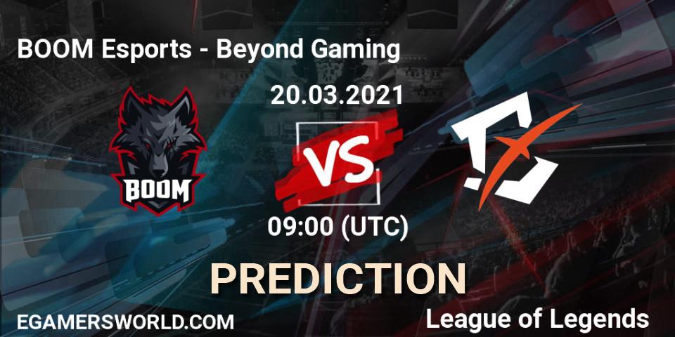 BOOM Esports - Beyond Gaming: Maç tahminleri. 20.03.2021 at 10:30, LoL, PCS Spring 2021 - Group Stage