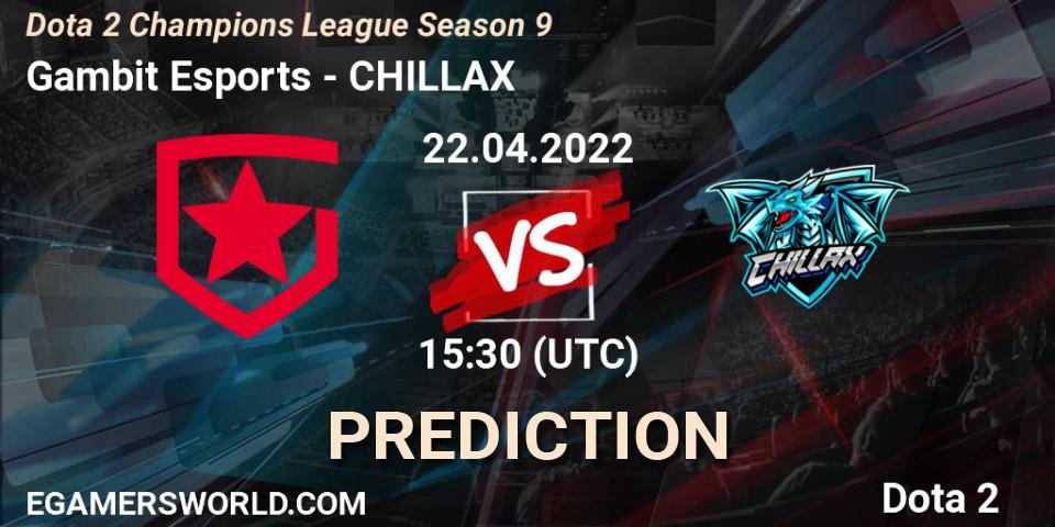 Gambit Esports - CHILLAX: Maç tahminleri. 22.04.2022 at 15:42, Dota 2, Dota 2 Champions League Season 9