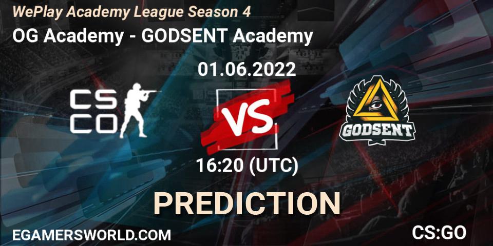 OG Academy - GODSENT Academy: Maç tahminleri. 01.06.2022 at 16:40, Counter-Strike (CS2), WePlay Academy League Season 4