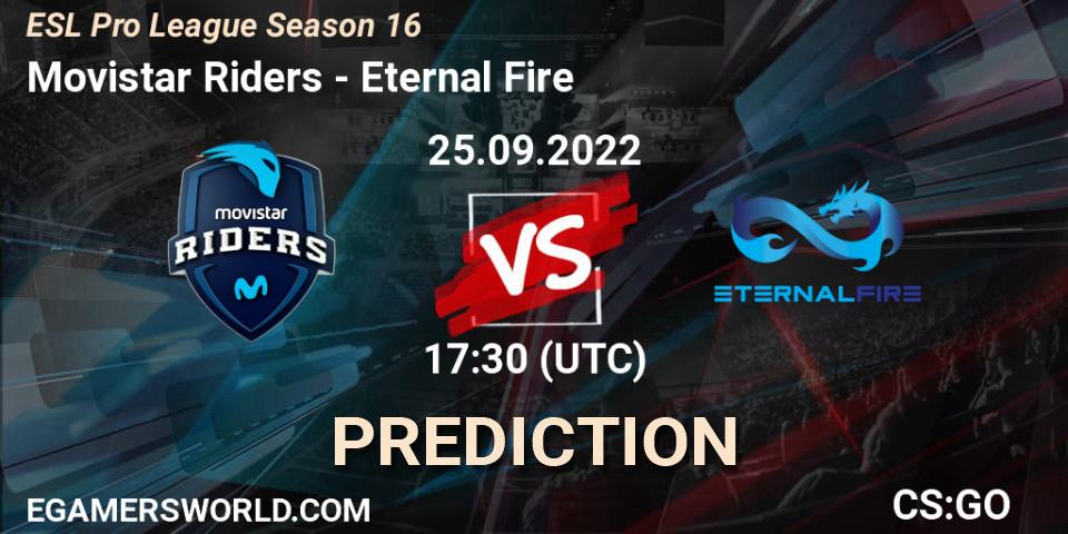 Movistar Riders - Eternal Fire: Maç tahminleri. 25.09.22, CS2 (CS:GO), ESL Pro League Season 16