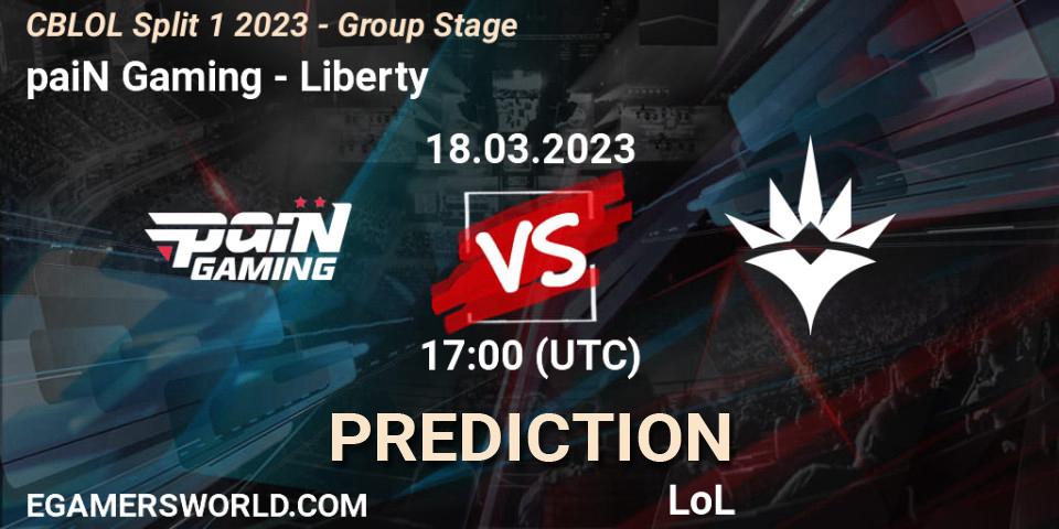 paiN Gaming - Liberty: Maç tahminleri. 18.03.2023 at 17:10, LoL, CBLOL Split 1 2023 - Group Stage