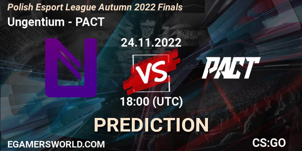 Ungentium - PACT: Maç tahminleri. 24.11.2022 at 18:05, Counter-Strike (CS2), ESL Mistrzostwa Polski Autumn 2022
