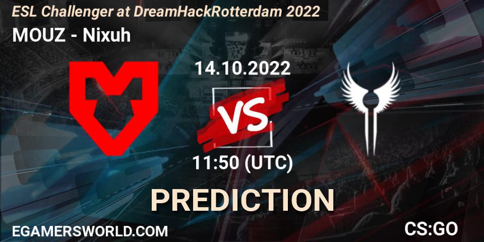 MOUZ - Nixuh: Maç tahminleri. 14.10.22, CS2 (CS:GO), ESL Challenger at DreamHack Rotterdam 2022
