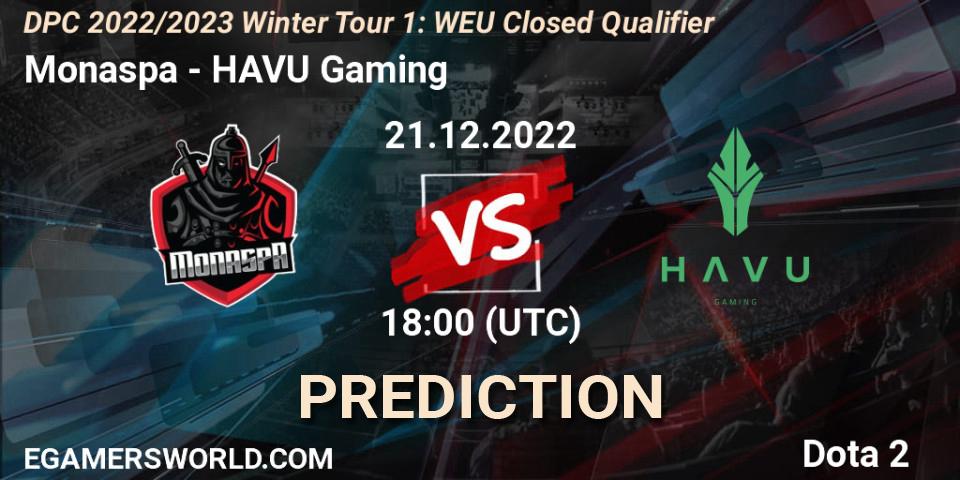 Monaspa - HAVU Gaming: Maç tahminleri. 21.12.2022 at 18:22, Dota 2, DPC 2022/2023 Winter Tour 1: WEU Closed Qualifier