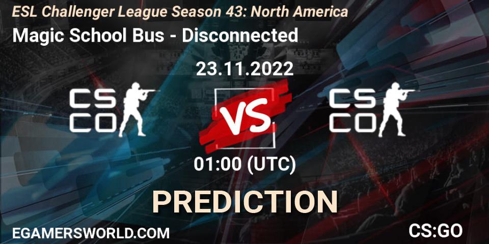 Magic School Bus - Disconnected: Maç tahminleri. 23.11.2022 at 01:00, Counter-Strike (CS2), ESL Challenger League Season 43: North America