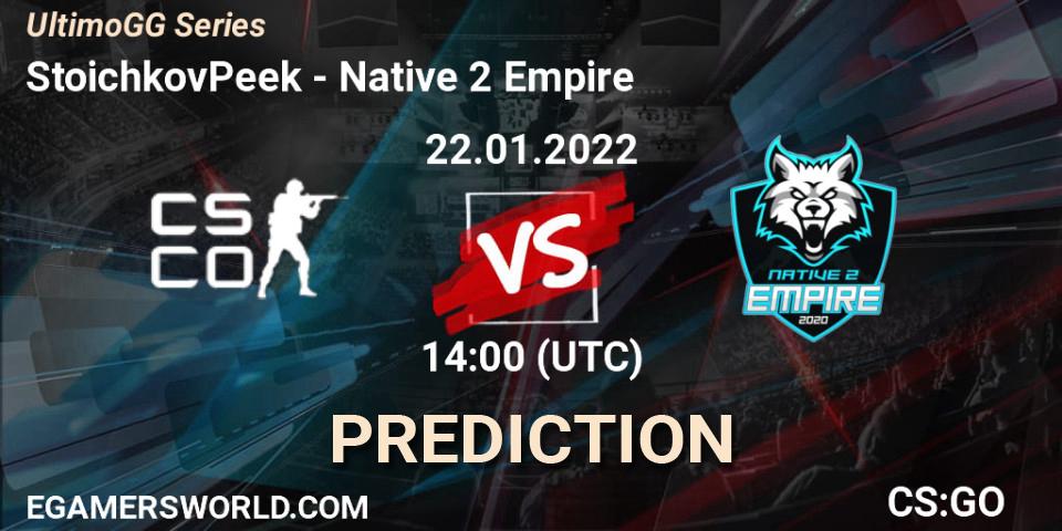 StoichkovPeek - Native 2 Empire: Maç tahminleri. 22.01.2022 at 17:00, Counter-Strike (CS2), UltimoGG Series
