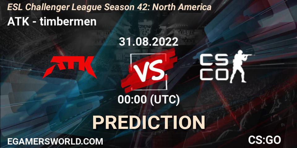 ATK - timbermen: Maç tahminleri. 31.08.2022 at 00:00, Counter-Strike (CS2), ESL Challenger League Season 42: North America
