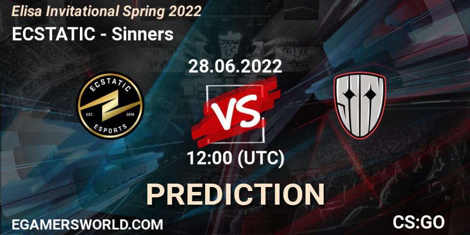 ECSTATIC - Sinners: Maç tahminleri. 28.06.2022 at 12:00, Counter-Strike (CS2), Elisa Invitational Spring 2022