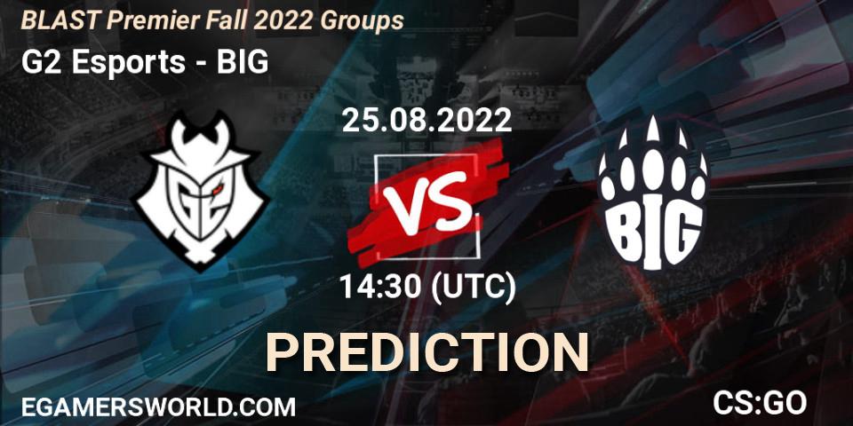 G2 Esports - BIG: Maç tahminleri. 25.08.22, CS2 (CS:GO), BLAST Premier Fall 2022 Groups