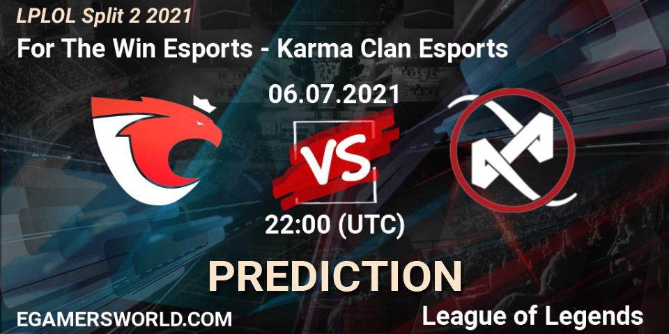 For The Win Esports - Karma Clan Esports: Maç tahminleri. 06.07.2021 at 22:00, LoL, LPLOL Split 2 2021