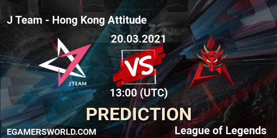 J Team - Hong Kong Attitude: Maç tahminleri. 20.03.21, LoL, PCS Spring 2021 - Group Stage