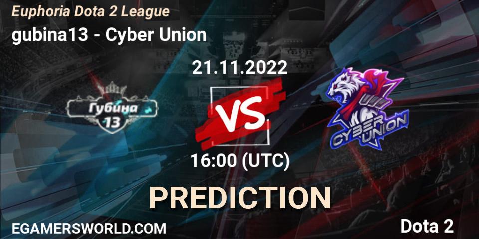 gubina13 - Cyber Union: Maç tahminleri. 21.11.2022 at 16:16, Dota 2, Euphoria Dota 2 League