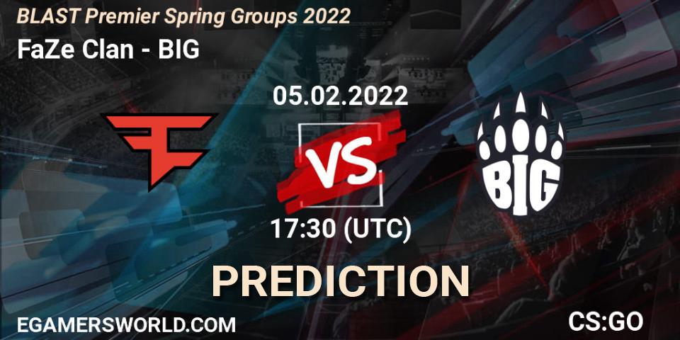 FaZe Clan - BIG: Maç tahminleri. 05.02.22, CS2 (CS:GO), BLAST Premier Spring Groups 2022
