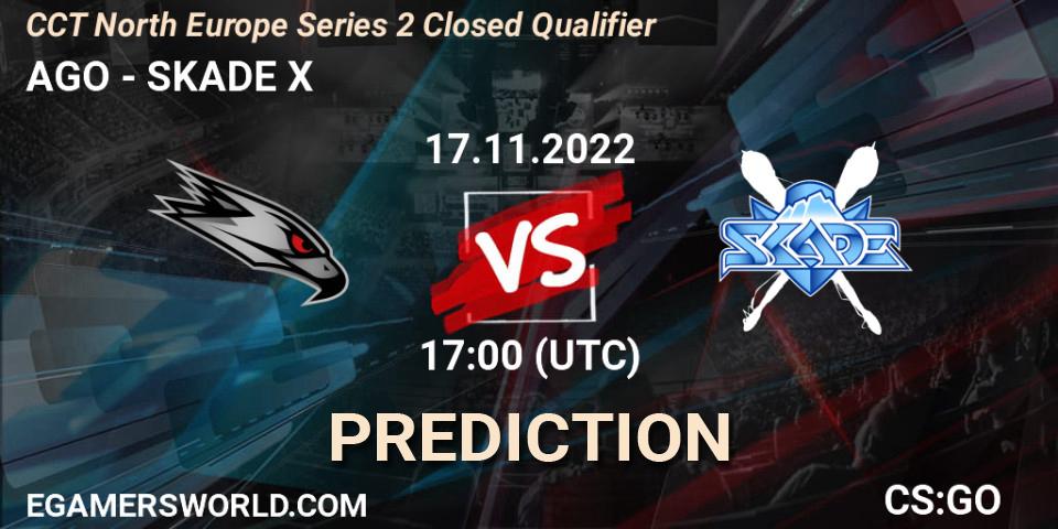 AGO - SKADE X: Maç tahminleri. 17.11.2022 at 17:10, Counter-Strike (CS2), CCT North Europe Series 2 Closed Qualifier