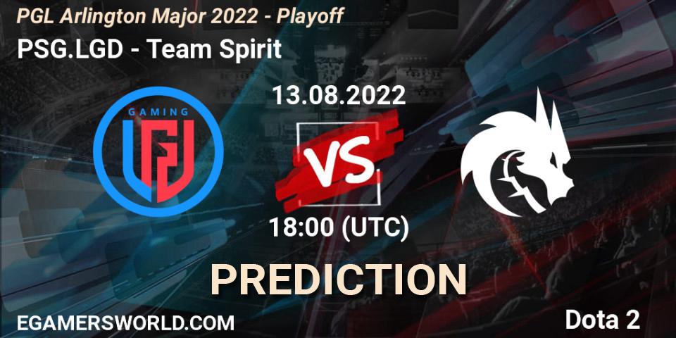 PSG.LGD - Team Spirit: Maç tahminleri. 13.08.2022 at 19:14, Dota 2, PGL Arlington Major 2022 - Playoff