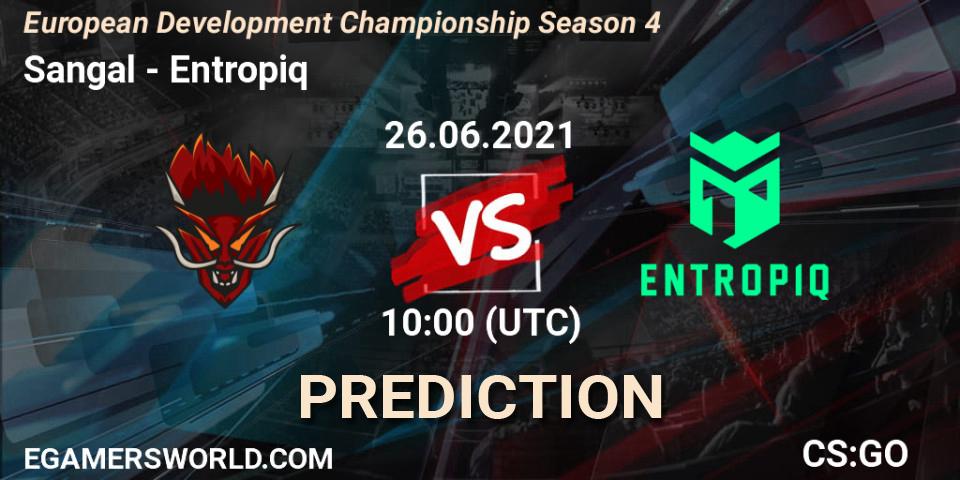 Sangal - Entropiq: Maç tahminleri. 26.06.2021 at 10:00, Counter-Strike (CS2), European Development Championship Season 4