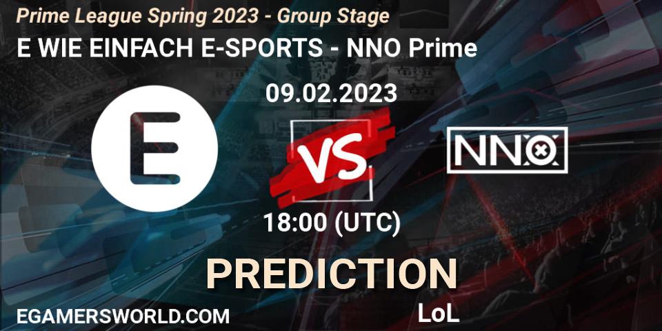 E WIE EINFACH E-SPORTS - NNO Prime: Maç tahminleri. 09.02.23, LoL, Prime League Spring 2023 - Group Stage