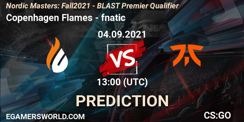 Copenhagen Flames - fnatic: Maç tahminleri. 04.09.2021 at 13:00, Counter-Strike (CS2), Nordic Masters: Fall 2021 - BLAST Premier Qualifier
