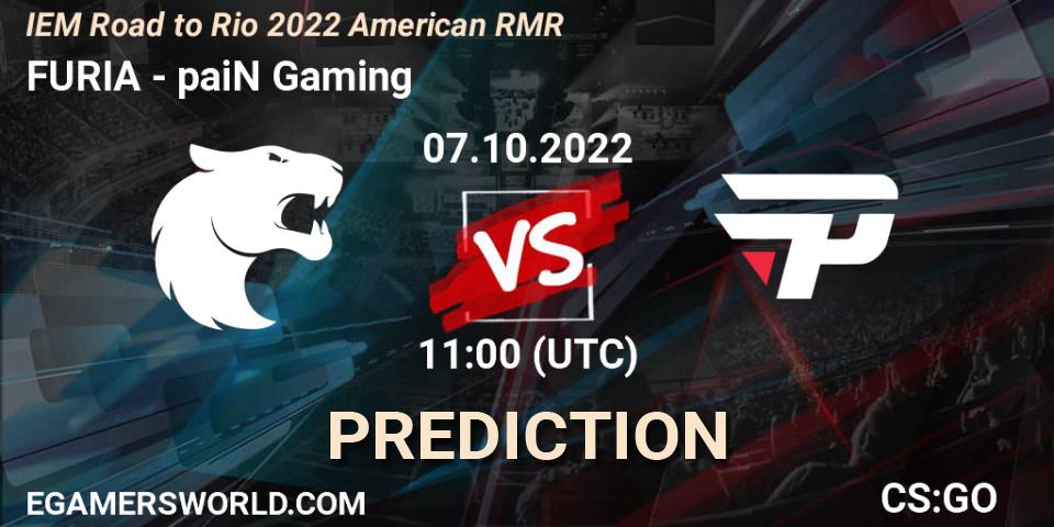 FURIA - paiN Gaming: Maç tahminleri. 07.10.2022 at 11:00, Counter-Strike (CS2), IEM Road to Rio 2022 American RMR