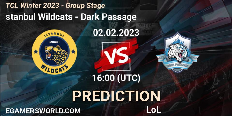 İstanbul Wildcats - Dark Passage: Maç tahminleri. 02.02.23, LoL, TCL Winter 2023 - Group Stage