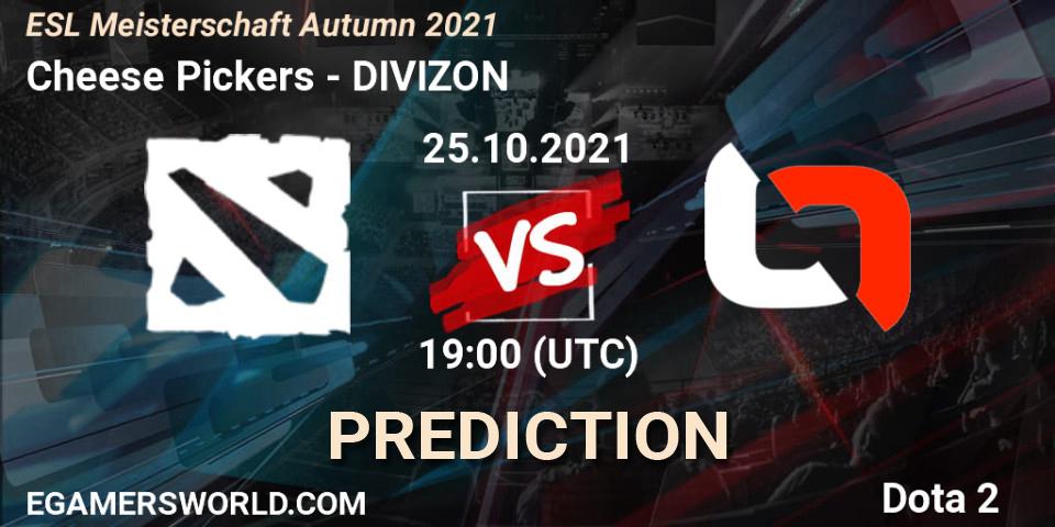 Cheese Pickers - DIVIZON: Maç tahminleri. 25.10.2021 at 19:10, Dota 2, ESL Meisterschaft Autumn 2021