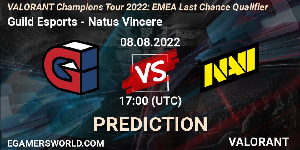 Guild Esports - Natus Vincere: Maç tahminleri. 08.08.2022 at 16:15, VALORANT, VCT 2022: EMEA Last Chance Qualifier