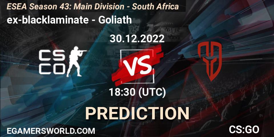 ex-blacklaminate - Goliath: Maç tahminleri. 29.12.22, CS2 (CS:GO), ESEA Season 43: Main Division - South Africa