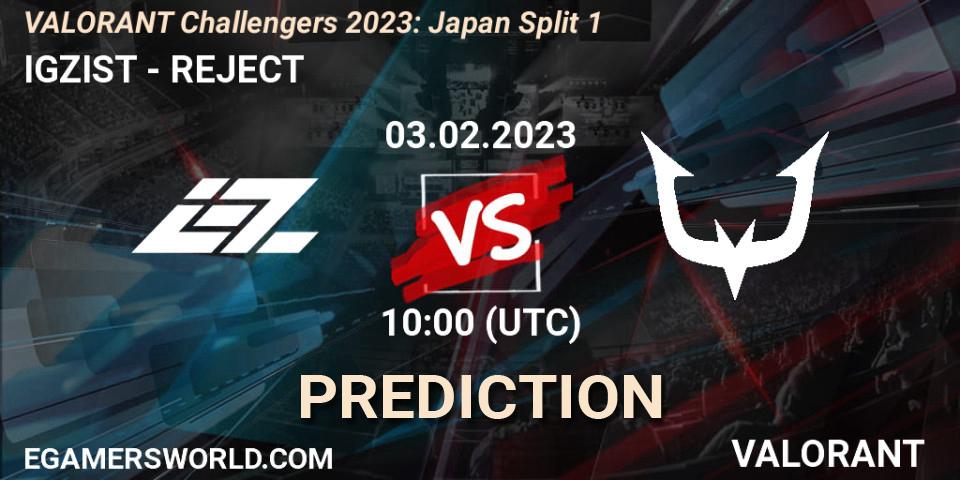 IGZIST - REJECT: Maç tahminleri. 03.02.23, VALORANT, VALORANT Challengers 2023: Japan Split 1