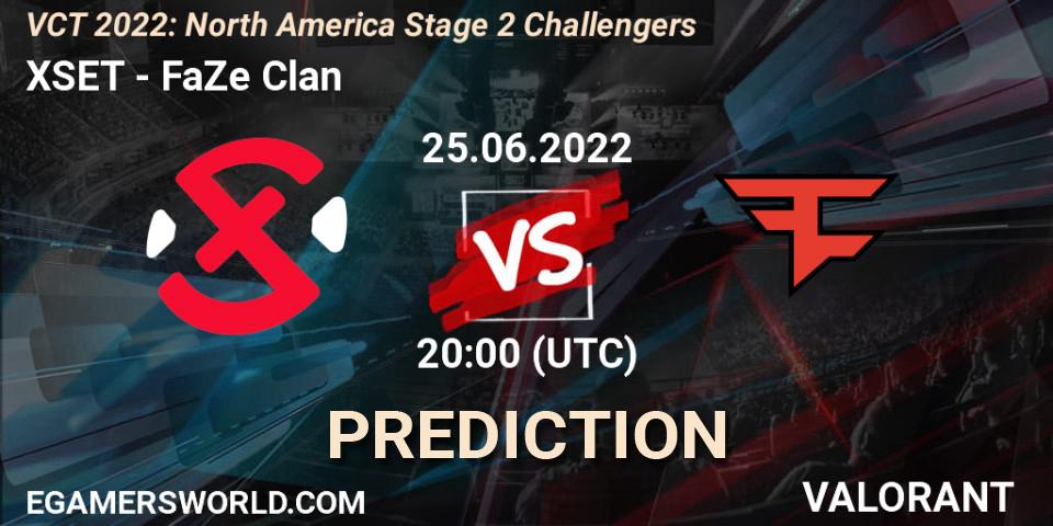 XSET - FaZe Clan: Maç tahminleri. 25.06.2022 at 20:10, VALORANT, VCT 2022: North America Stage 2 Challengers