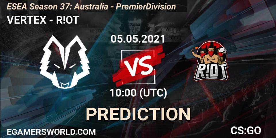 VERTEX - R!OT: Maç tahminleri. 13.05.2021 at 10:00, Counter-Strike (CS2), ESEA Season 37: Australia - Premier Division