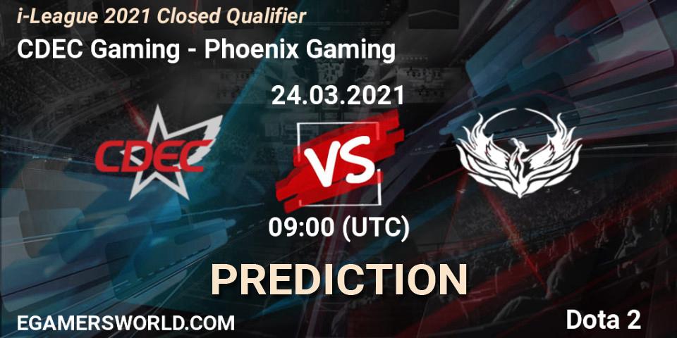 CDEC Gaming - Phoenix Gaming: Maç tahminleri. 24.03.2021 at 07:40, Dota 2, i-League 2021 Closed Qualifier