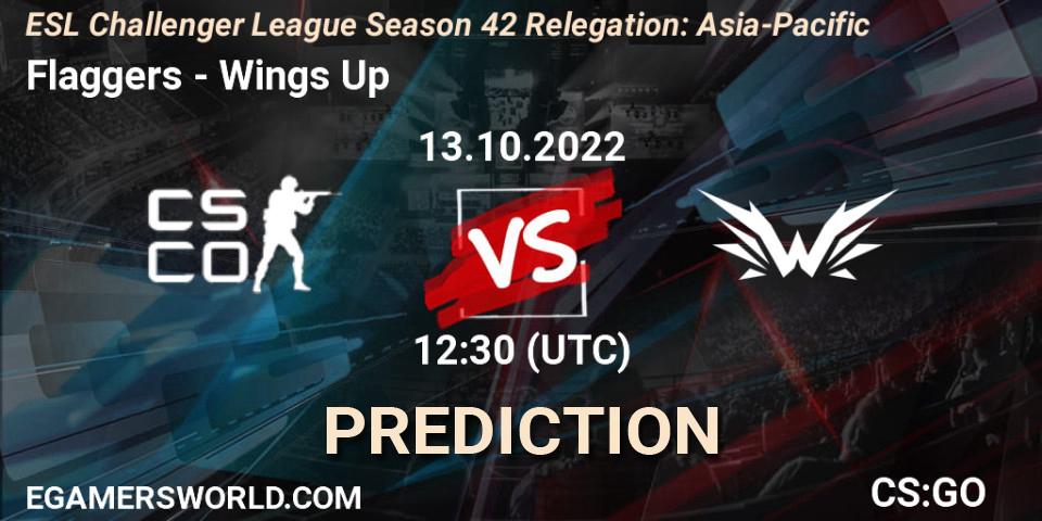 Flaggers - Wings Up: Maç tahminleri. 13.10.2022 at 12:30, Counter-Strike (CS2), ESL Challenger League Season 42 Relegation: Asia-Pacific