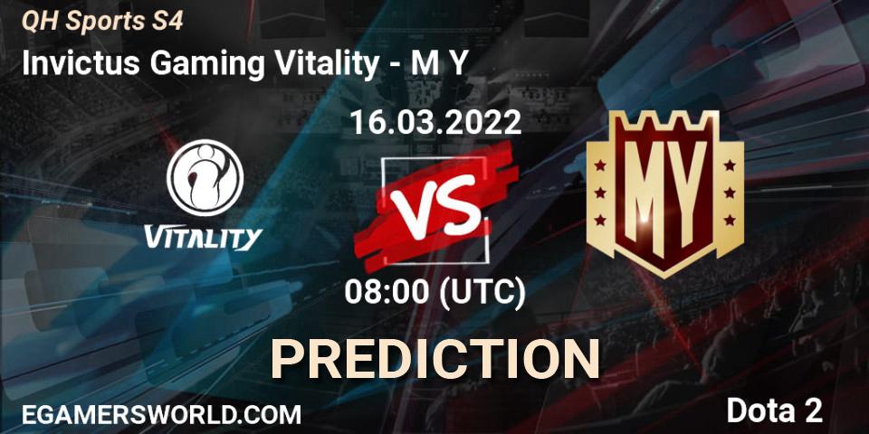 Invictus Gaming Vitality - M Y: Maç tahminleri. 16.03.2022 at 08:19, Dota 2, QH Sports S4