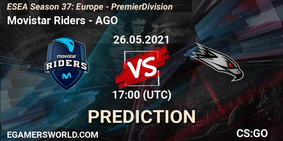 Movistar Riders - AGO: Maç tahminleri. 26.05.2021 at 17:00, Counter-Strike (CS2), ESEA Season 37: Europe - Premier Division