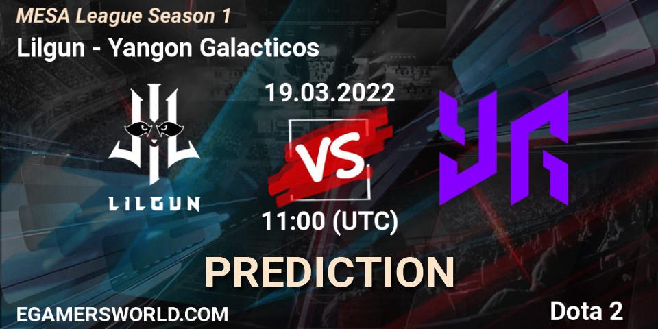 Lilgun - Yangon Galacticos: Maç tahminleri. 19.03.2022 at 11:00, Dota 2, MESA League Season 1