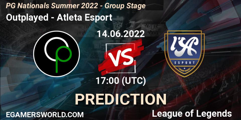 Outplayed - Atleta Esport: Maç tahminleri. 14.06.2022 at 19:50, LoL, PG Nationals Summer 2022 - Group Stage