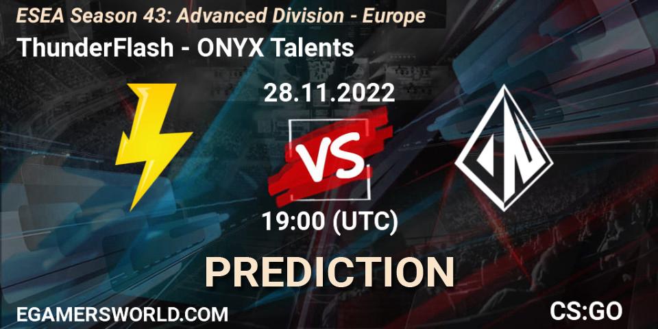 ThunderFlash - ONYX Talents: Maç tahminleri. 02.12.22, CS2 (CS:GO), ESEA Season 43: Advanced Division - Europe