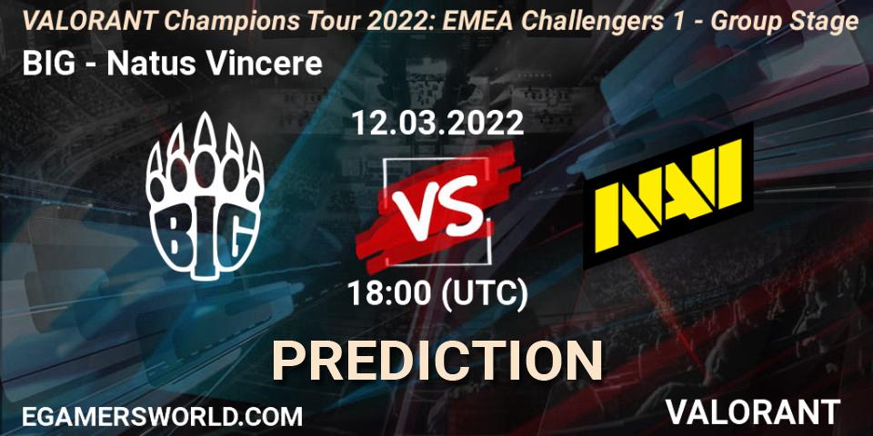 BIG - Natus Vincere: Maç tahminleri. 12.03.2022 at 18:25, VALORANT, VCT 2022: EMEA Challengers 1 - Group Stage