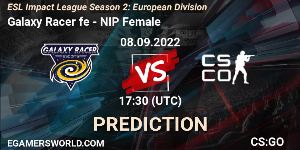 Galaxy Racer fe - NIP Female: Maç tahminleri. 08.09.2022 at 17:30, Counter-Strike (CS2), ESL Impact League Season 2: European Division