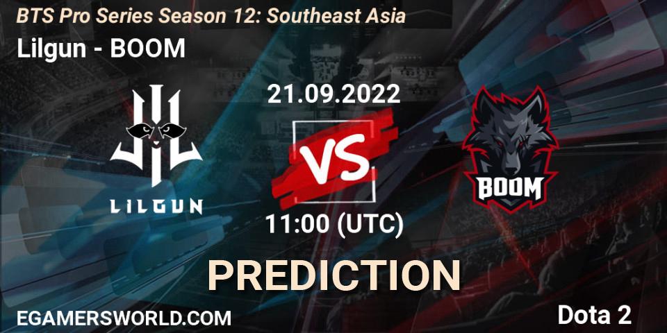 Lilgun - BOOM: Maç tahminleri. 21.09.2022 at 11:03, Dota 2, BTS Pro Series Season 12: Southeast Asia