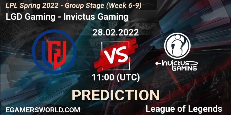 LGD Gaming - Invictus Gaming: Maç tahminleri. 28.02.22, LoL, LPL Spring 2022 - Group Stage (Week 6-9)
